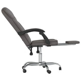 Reclining Office Chair Gray Faux Leather (15.15 KG/33.33 LBS)