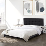 Ellery Black Engineered Wood and Fabric Tufted Queen Bed