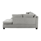 Emilio Velvet Upholstered Reversible Sectional in Taupe