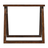 Square End Table with Tempered Glass Top in Dark Espresso