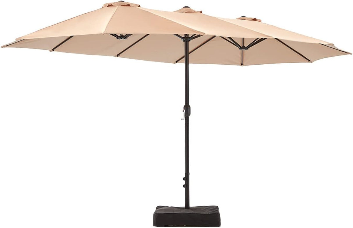 Patio Umbrella with Base Included, Rectangular Outdoor Double Sided Market Umbrella