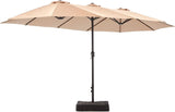 Patio Umbrella with Base Included, Rectangular Outdoor Double Sided Market Umbrella