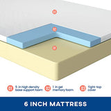 Full Mattress 6 inch Gel Memory Foam Mattress for Cool Sleep & Pressure Relief