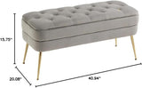 Storage Ottoman Bench, Entryway Foot Stool with Button-Tufted Design