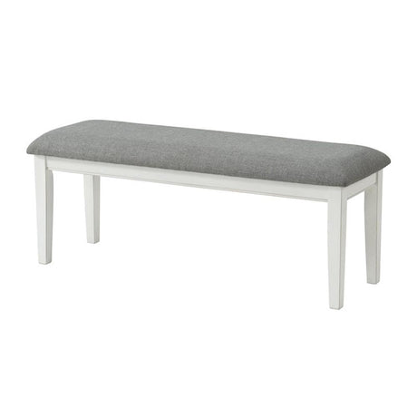 Del Mar Dining Bench Antique White and Grey Linen