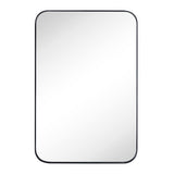 Matt Black Recessed Bathroom Mirror Wall Cabinet with Mirror Stainless Steel Frame