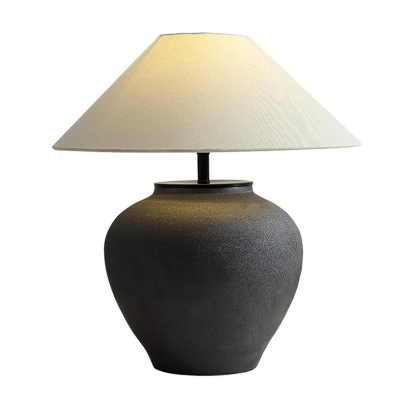 Farmhouse Ceramic Table Lamp 18.8" Black