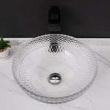 Above Counter Basin, Bathroom Vessel Sink Transparent Crystal Glass Vessel Sink Counte