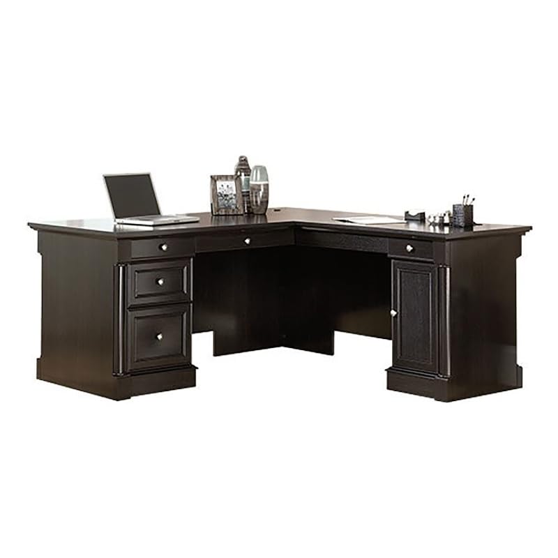 L-Shape Home Office Executive Desk with Large Drawers, Letter Size Hanging File Drawer