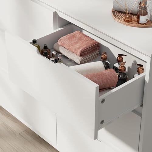 9 Drawer White Dresser for Bedroom with Deep Drawers