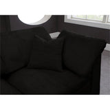 634Black-Sec5C Cozy Collection Contemporary Fiber Filled Comfort Overstuffed Velvet