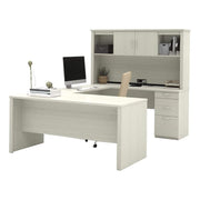 66" W x 95.5" D Modern Contemporary U-Shaped Wood Computer Desk with Hutch