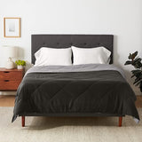 Microfiber Reversible Comforter 220X240CM, Grey/Black