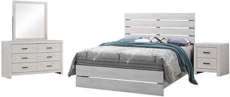 4-Piece Panel Bedroom Set, Eastern King, Coastal White