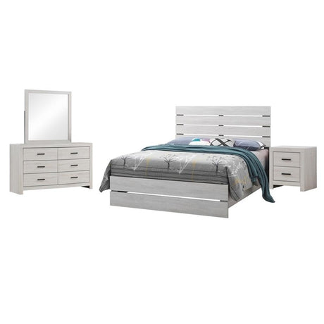 4-Piece Panel Bedroom Set, Eastern King, Coastal White