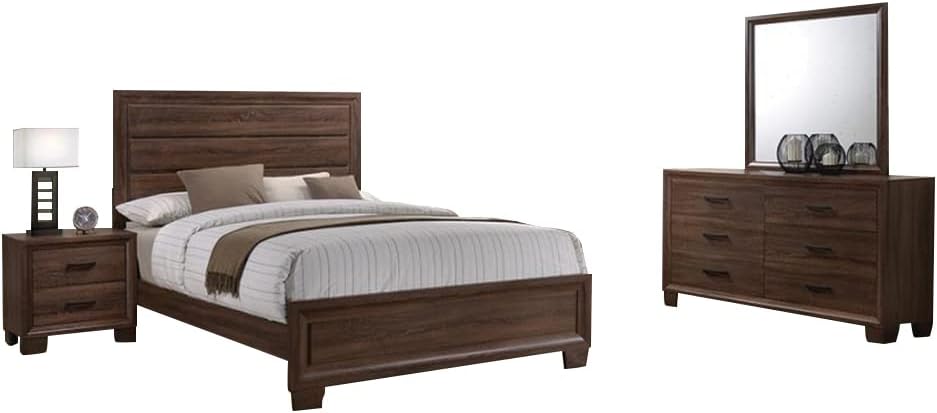 Brandon 4-Piece Bedroom Set Medium Warm Brown, Queen