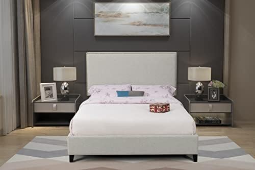NutaUpholstered Bed Frame Crafted from Solid Wood, Easy to Assemble