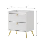 Zeena 2-Drawer Wooden Nightstand in White