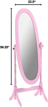 queen Anna Style Floor Cheval Mirror, Pink