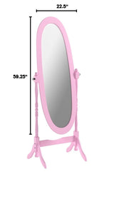 queen Anna Style Floor Cheval Mirror, Pink