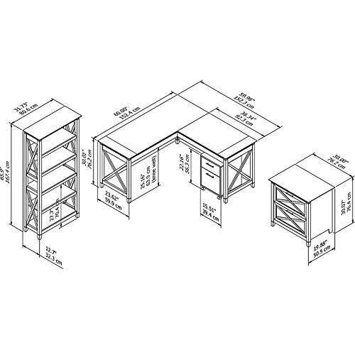 UrbanPro Contemporary 60W L Shaped Desk with File Cabinets