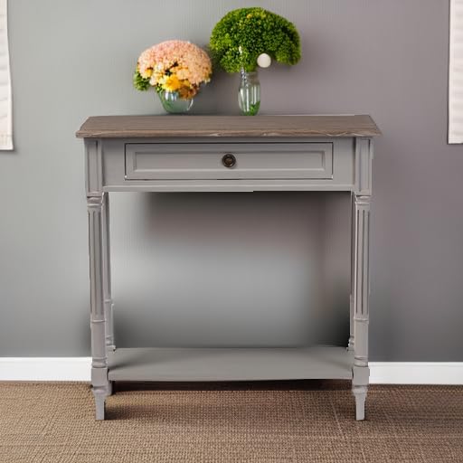 EDD8VM/M-B-W1 Console Table, White Wash