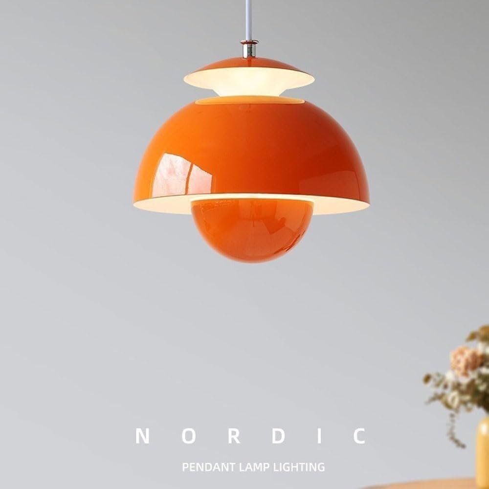 DVJING Modern Simple Chandelier, LED12 W Three-Color Mode Pendant Light, Retro Creative Bedroom Bedside Living Room Study Ceiling Light Fixture, for Kitchen Island Dining Room Bedroom Hallway Bar Livi