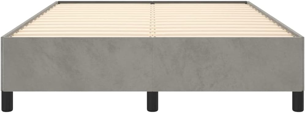 Bed Frame Light Gray 59.8"x79.9" Queen Velvet