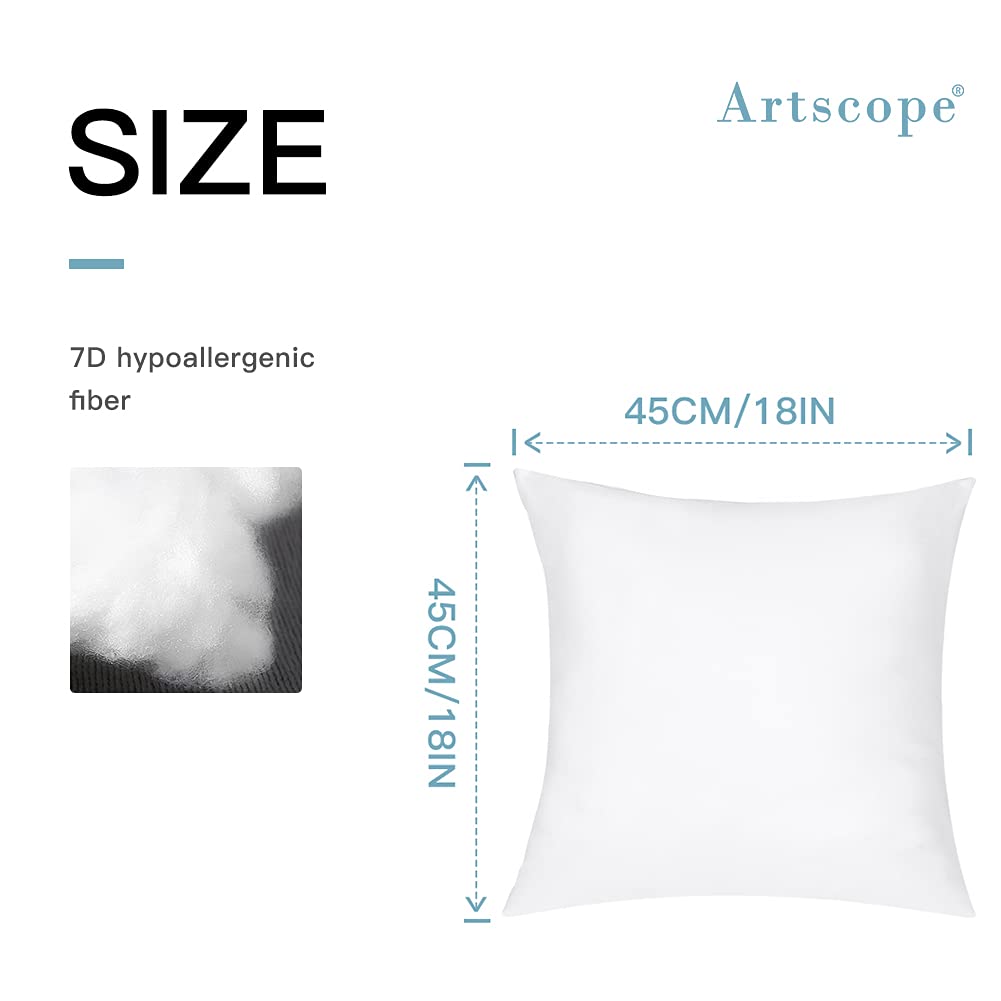 Outdoor Waterproof Throw Pillows Inserts, 18 x 18in Set of 4, Premium