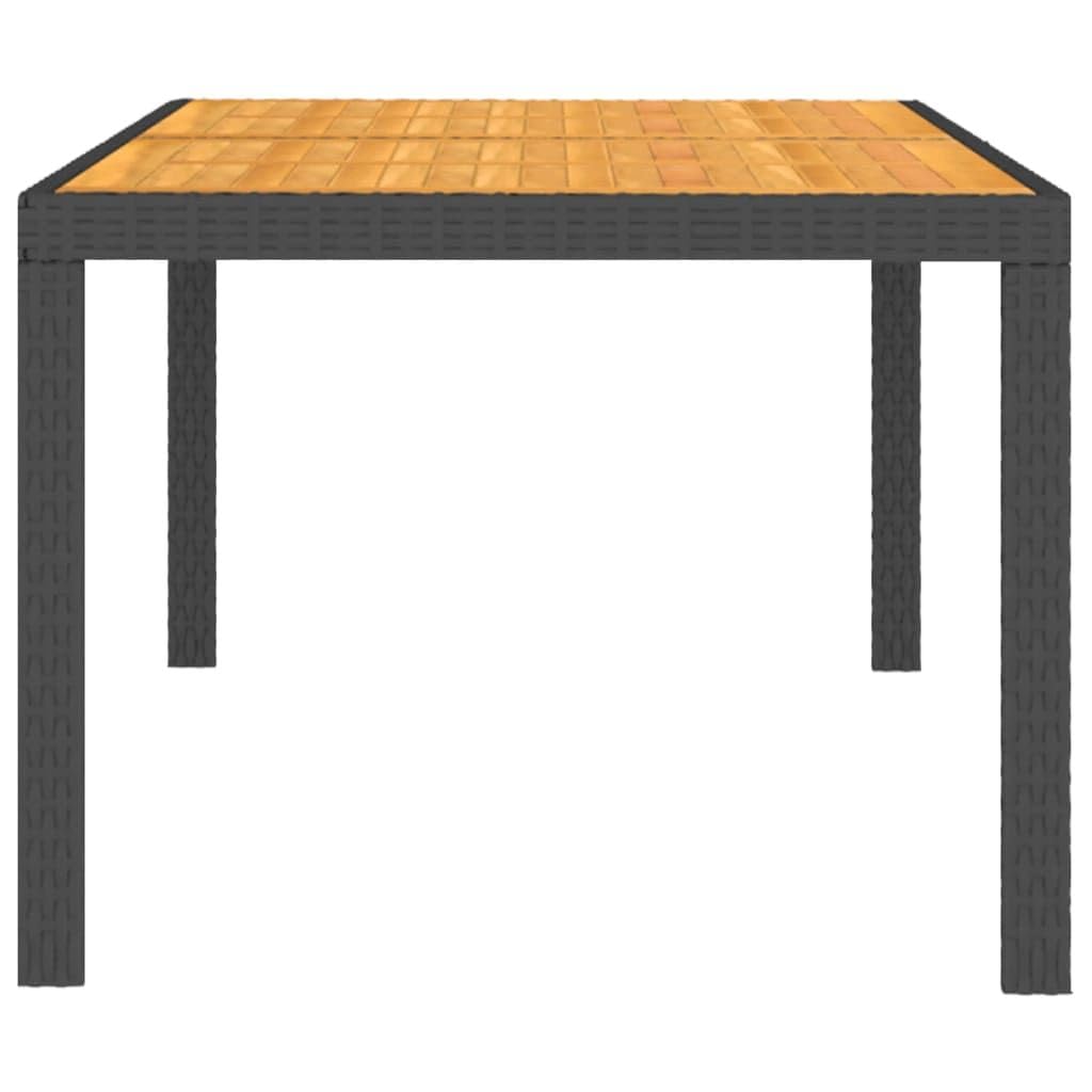 and Durable 7 Piece Patio Dining Set with Cushions, Black Rattan and Powder-Coated
