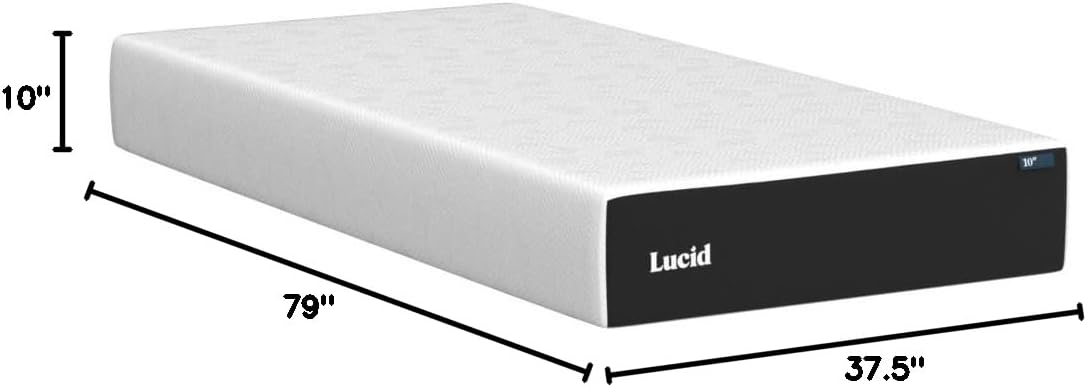 10 Inch Memory Foam Mattress - Medium Feel - Infused with Bamboo Charcoal and Gel -