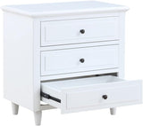 3-Drawer Nightstand,Modern Bedside Table for Bedroom,Wooden End Table,Storage Cabinet,Home Furniture（White）