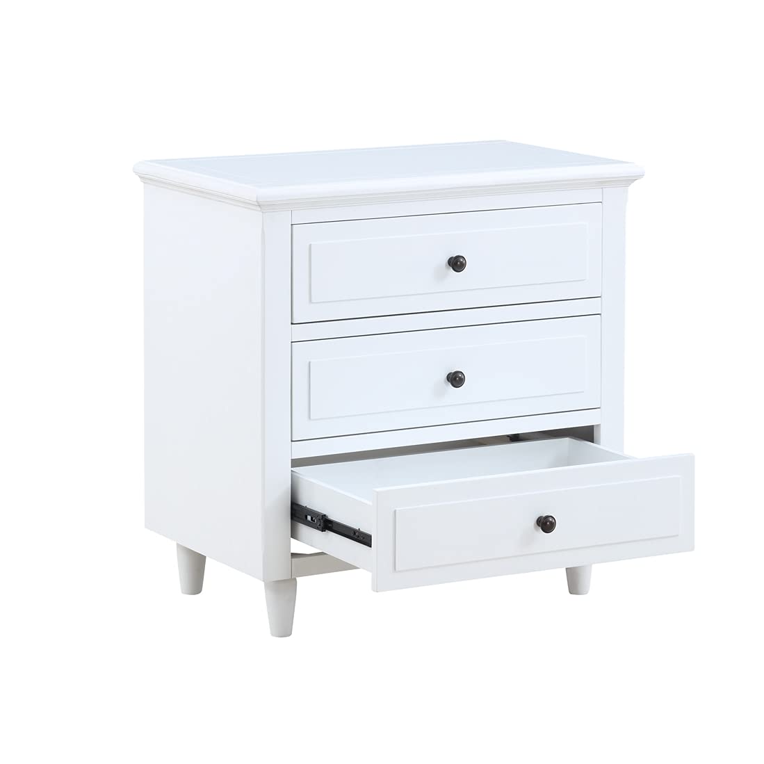 3-Drawer Nightstand,Modern Bedside Table for Bedroom,Wooden End Table,Storage Cabinet,Home Furniture（White）