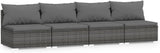 SKM 4-Seater Sofa with Cushions Gray Poly Rattan-75191026