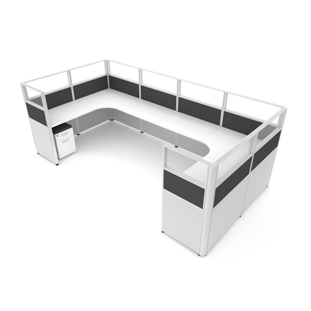 Office Cubicle Furniture Kit - Customizable Cubicle Desks with Adjustable Panels