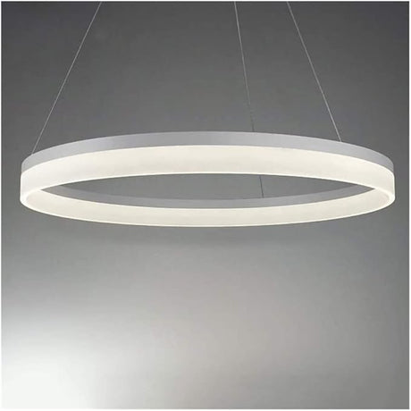 Minimalist Ring Chandelier Aluminium Body Acrylic Lampshade Hanging Light Adjustable