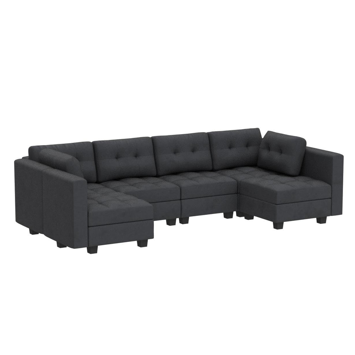 Modular Sectional Sofa Velvet U Shaped Couch with Reversible Chaises