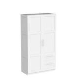 White Two Doors Two Drawers Big Wardrobe Closet Bedroom Armoires