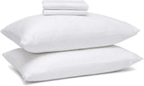 Pillow Protectors 4 Pack Standard Zippered - 100% Cotton Breathable Pillow Covers