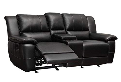 Gliding Loveseat with Console Black 601062