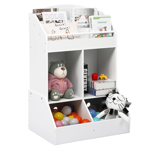 Kids Bookshelf Toy Storage Kids Book Toy Shelf Organizer Natural Solid Wood Baby