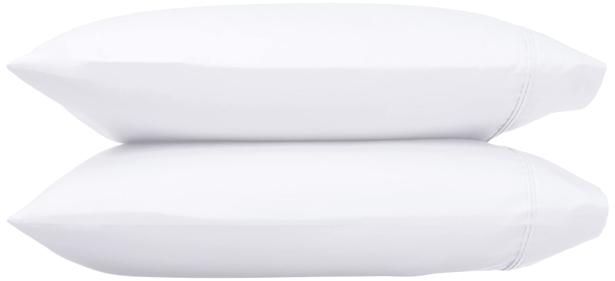 400 Thread Count Cotton Pillow Case, Standard, 30" L x 20" W, White - Set of 2