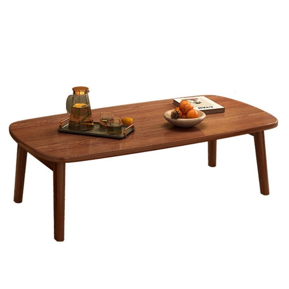Floor Table with Folding Legs, Square Coffee Table, Modern Dining Table