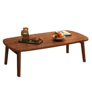 Floor Table with Folding Legs, Square Coffee Table, Modern Dining Table