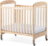 Serenity Compact Clearview Daycare Baby Crib, Fixed Side, Durable Wood Construction