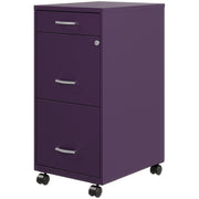 Space Solutions 18" Deep Modern Mobile Metal Organizer File Cabinet