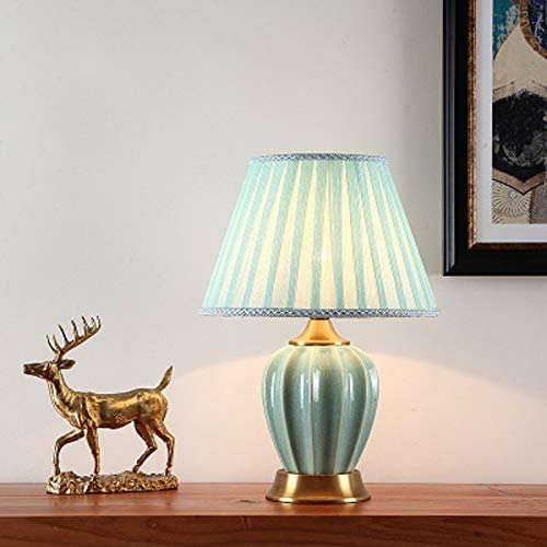 Desk Lamp Luxurious Chinese Ceramic Table Lamp Fashion Nightstand Lamp Fabric Lamp