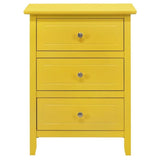 3 Drawer Nightstand in Yellow