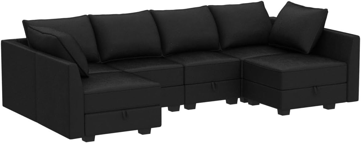 Convertible Sectional Sofa Velvet U Shaped Couch with Reversible Chaise