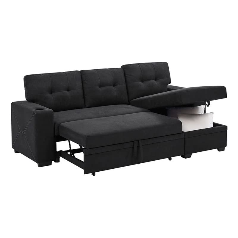 Upholstery Polyester Blend Fabric Convertible Sectional Sleeper Sofa